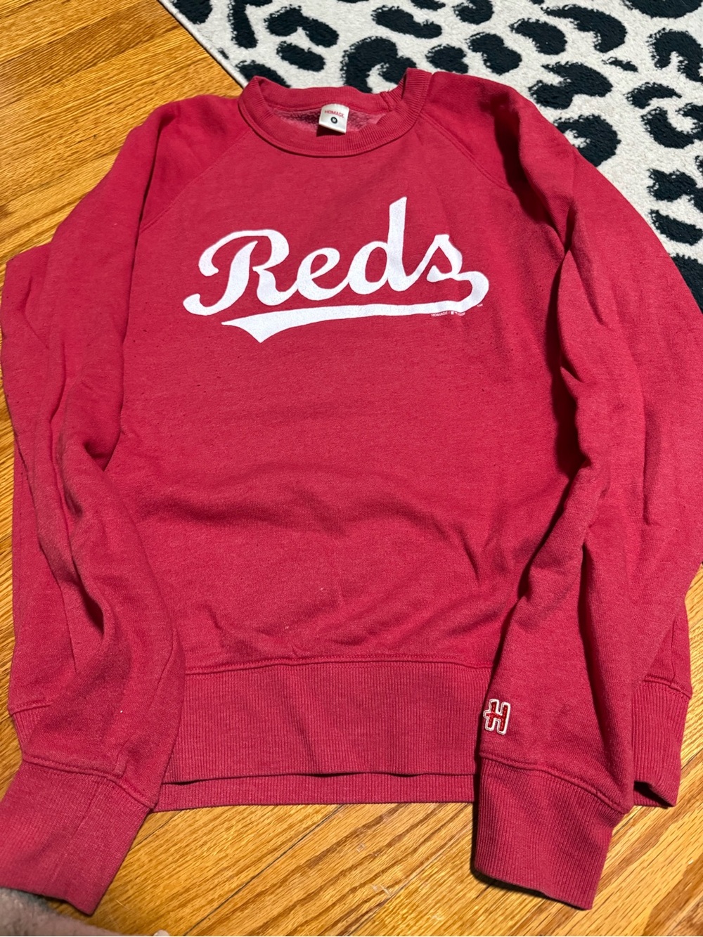 HOMAGE Reds Red Crewneck Sweatshirt with White Script